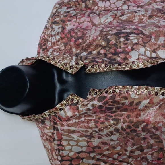 Chico’s Bernita Animal Pattern Jacket, Sz 1 (8) - Picture 2 of 8